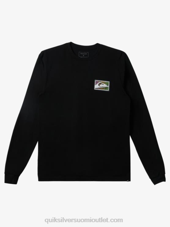 Quiksilver D6JJ435 miehet musta kaltevuuskuvioinen pitkähihainen t-paita