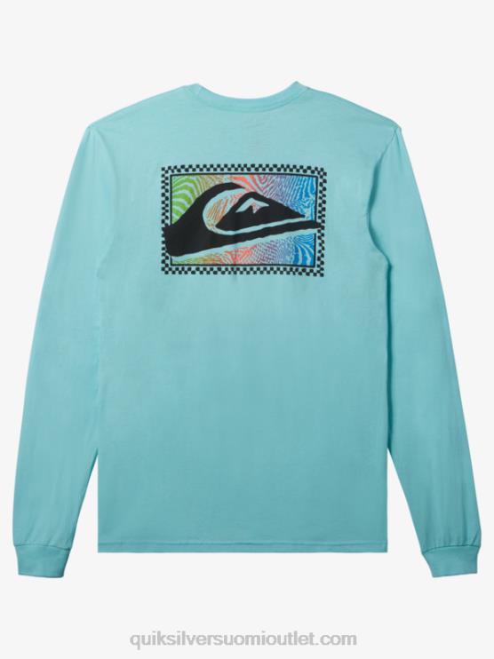 Quiksilver D6JJ436 miehet enkelin sininen kaltevuuskuvioinen pitkähihainen t-paita