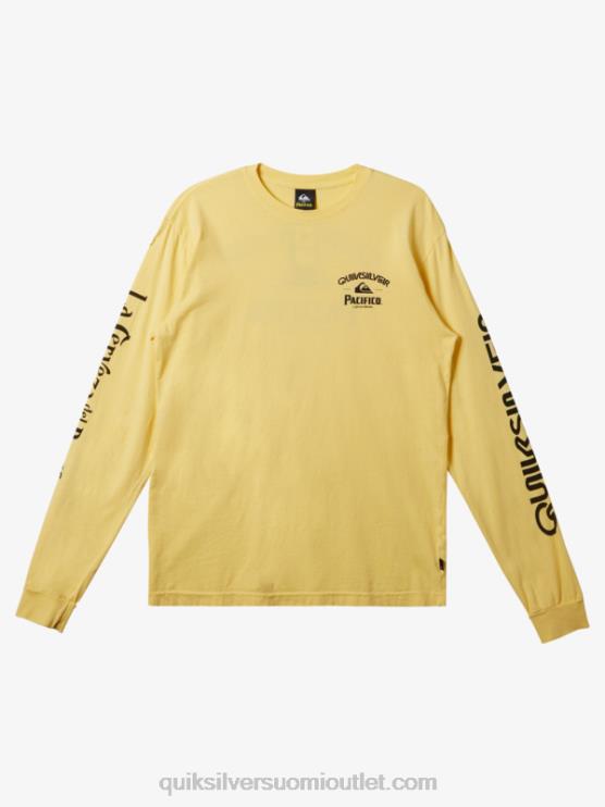 Quiksilver x Pacifico D6JJ5 miehet kulta suora ampuja pitkähihainen t-paita