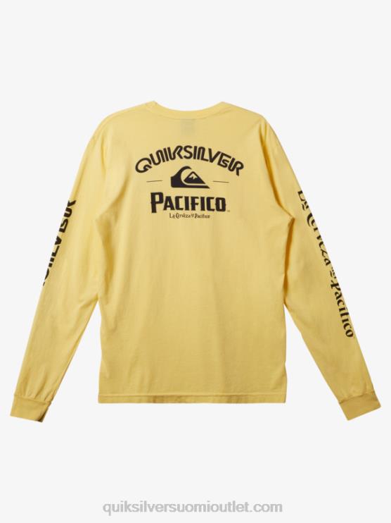 Quiksilver x Pacifico D6JJ5 miehet kulta suora ampuja pitkähihainen t-paita