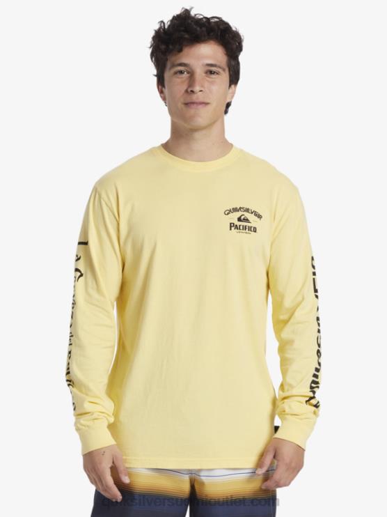 Quiksilver x Pacifico D6JJ5 miehet kulta suora ampuja pitkähihainen t-paita