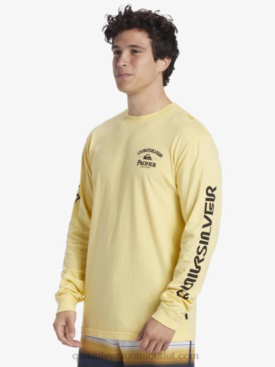 Quiksilver x Pacifico D6JJ5 miehet kulta suora ampuja pitkähihainen t-paita