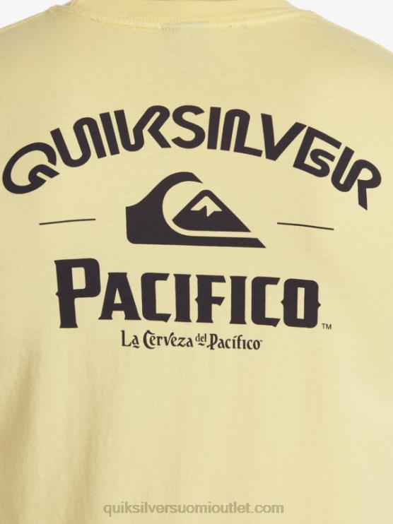 Quiksilver x Pacifico D6JJ5 miehet kulta suora ampuja pitkähihainen t-paita