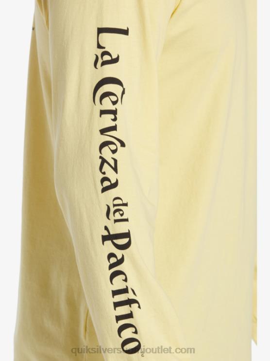 Quiksilver x Pacifico D6JJ5 miehet kulta suora ampuja pitkähihainen t-paita
