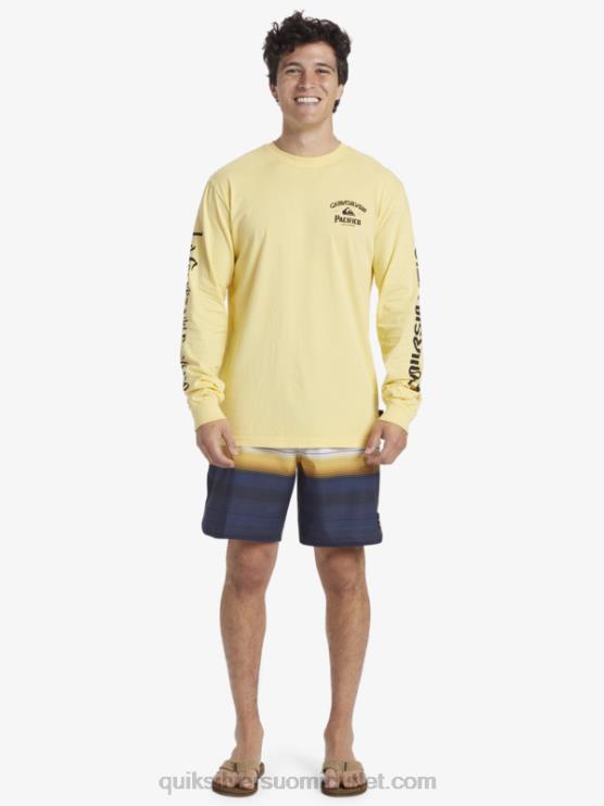 Quiksilver x Pacifico D6JJ5 miehet kulta suora ampuja pitkähihainen t-paita
