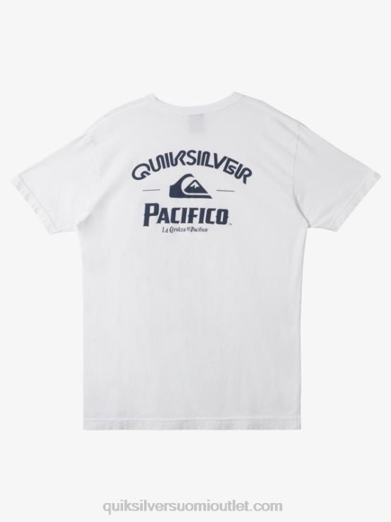 Quiksilver x Pacifico D6JJ7 miehet valkoinen suora ampuja t-paita