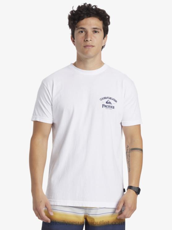 Quiksilver x Pacifico D6JJ7 miehet valkoinen suora ampuja t-paita