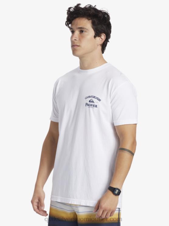 Quiksilver x Pacifico D6JJ7 miehet valkoinen suora ampuja t-paita