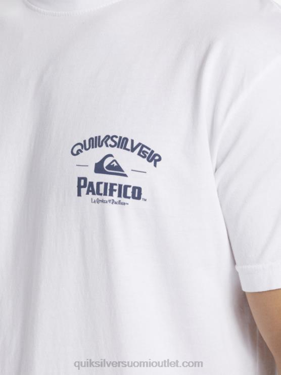 Quiksilver x Pacifico D6JJ7 miehet valkoinen suora ampuja t-paita