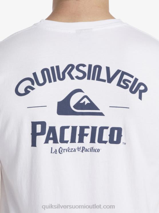 Quiksilver x Pacifico D6JJ7 miehet valkoinen suora ampuja t-paita