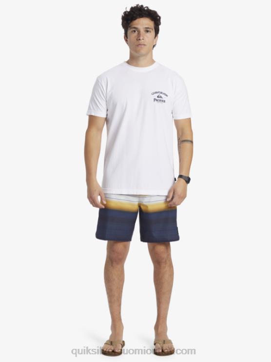 Quiksilver x Pacifico D6JJ7 miehet valkoinen suora ampuja t-paita