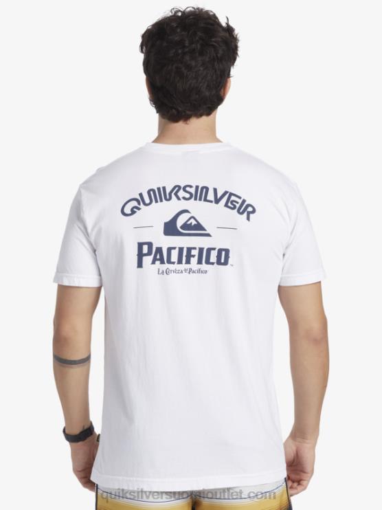 Quiksilver x Pacifico D6JJ7 miehet valkoinen suora ampuja t-paita