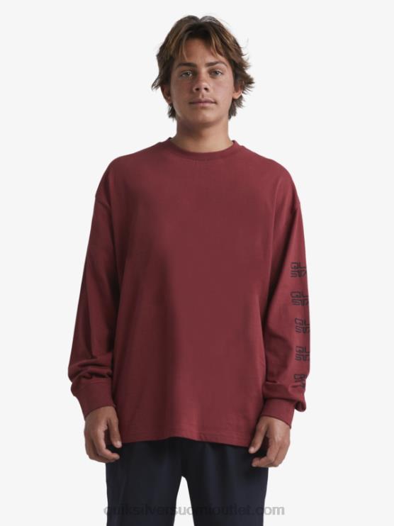 Quiksilver x Stab D6JJ1844 miehet rubiiniviini luonnonmukainen pitkähihainen t-paita