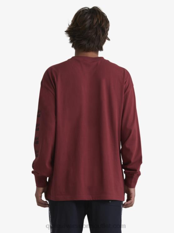 Quiksilver x Stab D6JJ1844 miehet rubiiniviini luonnonmukainen pitkähihainen t-paita
