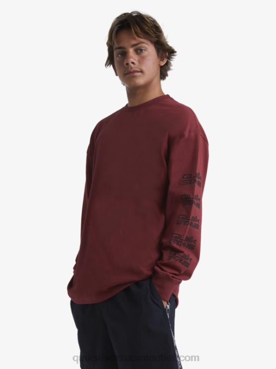 Quiksilver x Stab D6JJ1844 miehet rubiiniviini luonnonmukainen pitkähihainen t-paita
