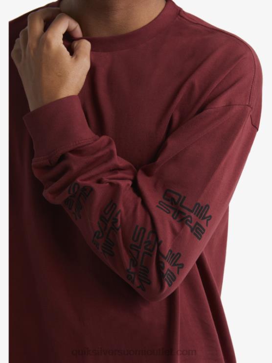 Quiksilver x Stab D6JJ1844 miehet rubiiniviini luonnonmukainen pitkähihainen t-paita