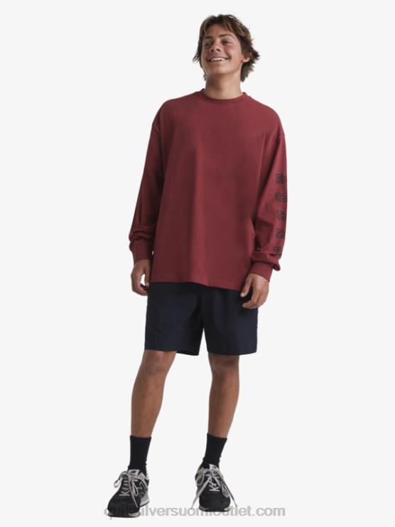 Quiksilver x Stab D6JJ1844 miehet rubiiniviini luonnonmukainen pitkähihainen t-paita