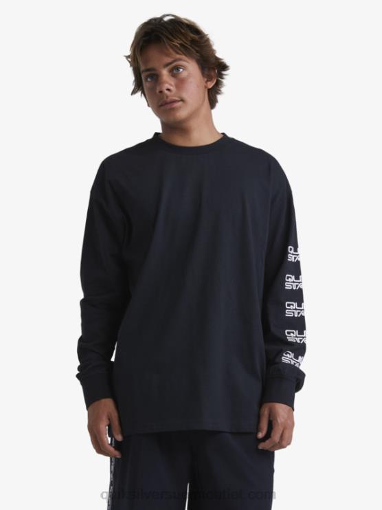 Quiksilver x Stab D6JJ1845 miehet musta luonnonmukainen pitkähihainen t-paita