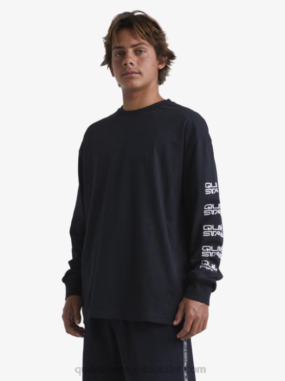 Quiksilver x Stab D6JJ1845 miehet musta luonnonmukainen pitkähihainen t-paita