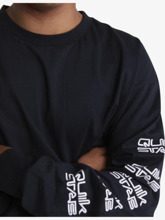 Quiksilver x Stab D6JJ1845 miehet musta luonnonmukainen pitkähihainen t-paita