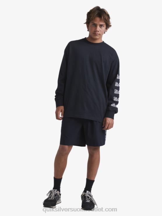 Quiksilver x Stab D6JJ1845 miehet musta luonnonmukainen pitkähihainen t-paita