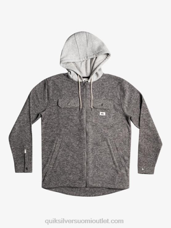 Quiksilver D6JJ1472 miehet tummanharmaa kanerva super swell hupullinen fleece vetoketjullinen takki
