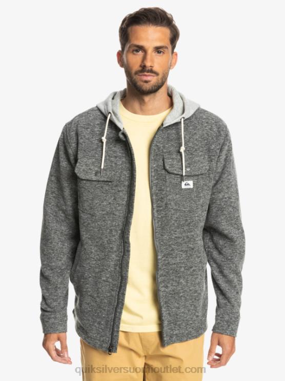 Quiksilver D6JJ1472 miehet tummanharmaa kanerva super swell hupullinen fleece vetoketjullinen takki