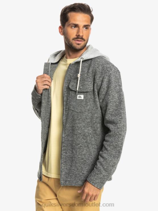 Quiksilver D6JJ1472 miehet tummanharmaa kanerva super swell hupullinen fleece vetoketjullinen takki