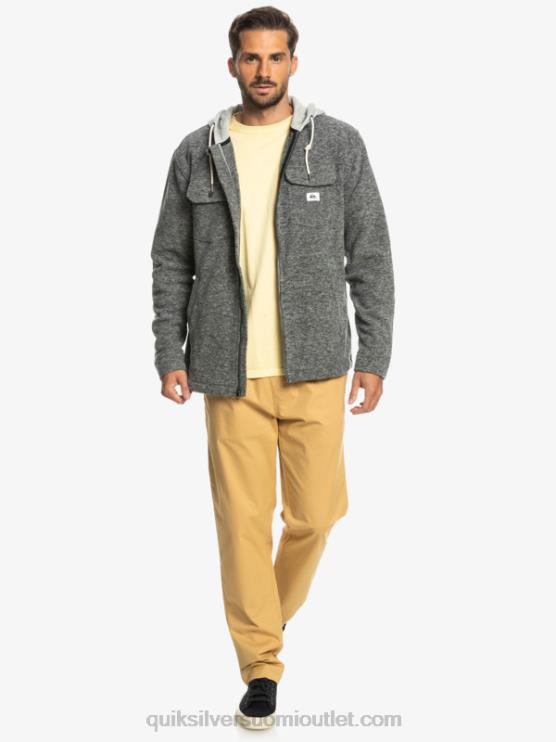 Quiksilver D6JJ1472 miehet tummanharmaa kanerva super swell hupullinen fleece vetoketjullinen takki