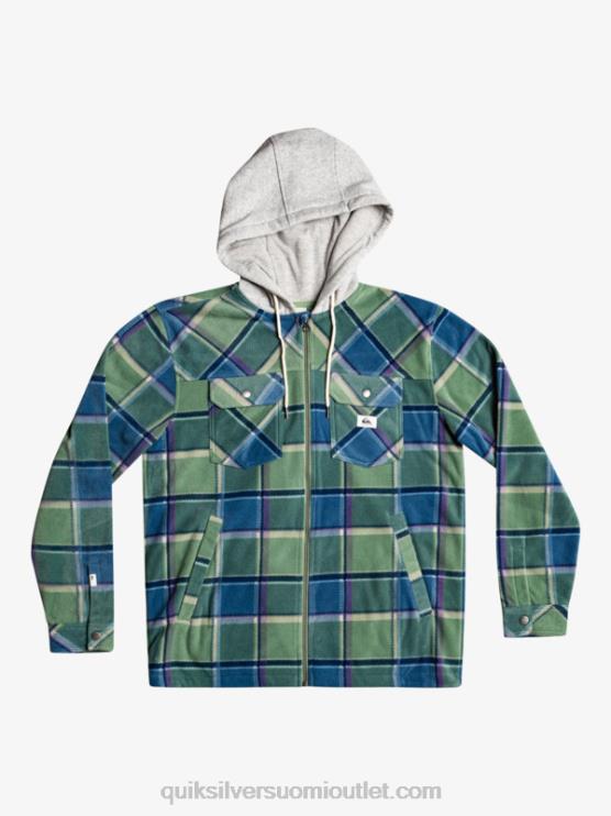 Quiksilver D6JJ1473 miehet Provincial sininen flanellipedi super swell hupullinen fleece vetoketjullinen takki