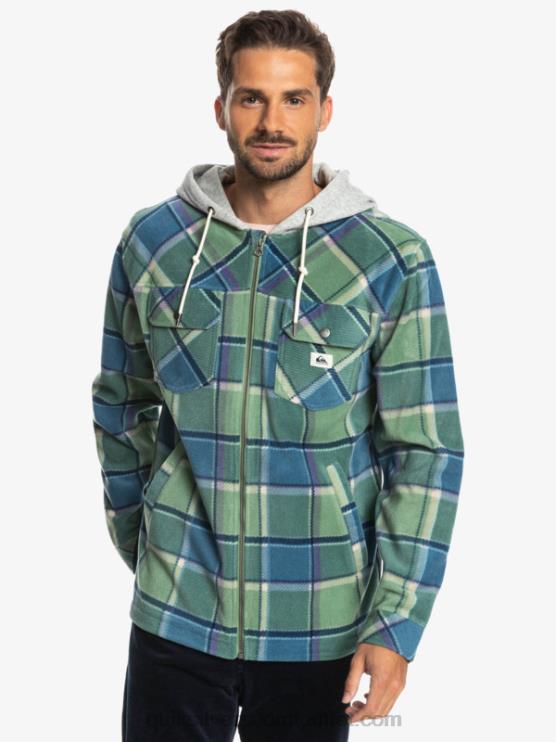 Quiksilver D6JJ1473 miehet Provincial sininen flanellipedi super swell hupullinen fleece vetoketjullinen takki