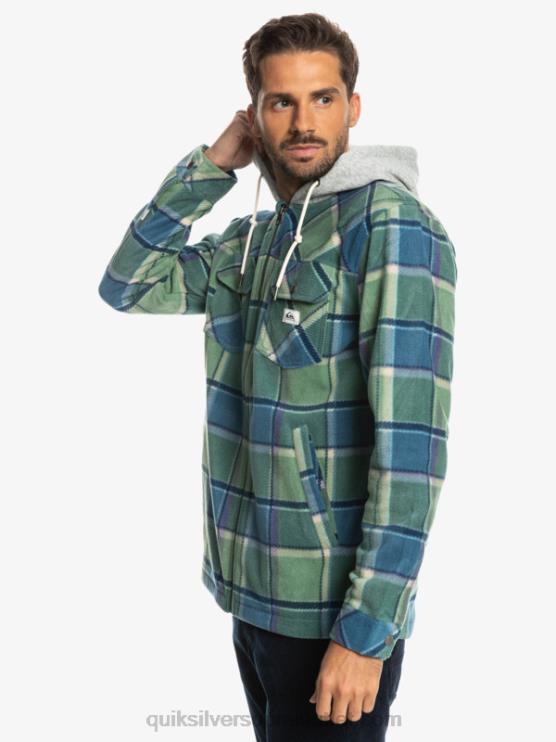 Quiksilver D6JJ1473 miehet Provincial sininen flanellipedi super swell hupullinen fleece vetoketjullinen takki