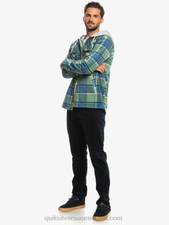 Quiksilver D6JJ1473 miehet Provincial sininen flanellipedi super swell hupullinen fleece vetoketjullinen takki