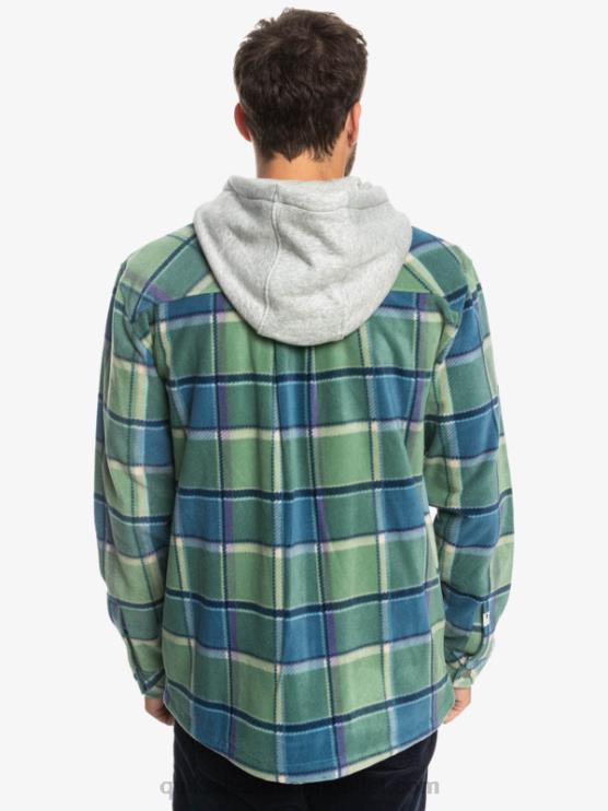 Quiksilver D6JJ1473 miehet Provincial sininen flanellipedi super swell hupullinen fleece vetoketjullinen takki