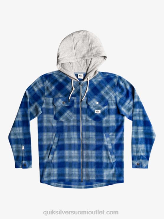 Quiksilver D6JJ1475 miehet sodaliitinsininen superruudullinen super swell hupullinen fleece vetoketjullinen takki
