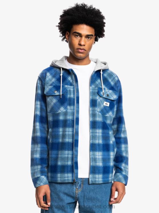 Quiksilver D6JJ1475 miehet sodaliitinsininen superruudullinen super swell hupullinen fleece vetoketjullinen takki