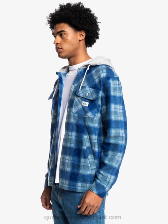 Quiksilver D6JJ1475 miehet sodaliitinsininen superruudullinen super swell hupullinen fleece vetoketjullinen takki