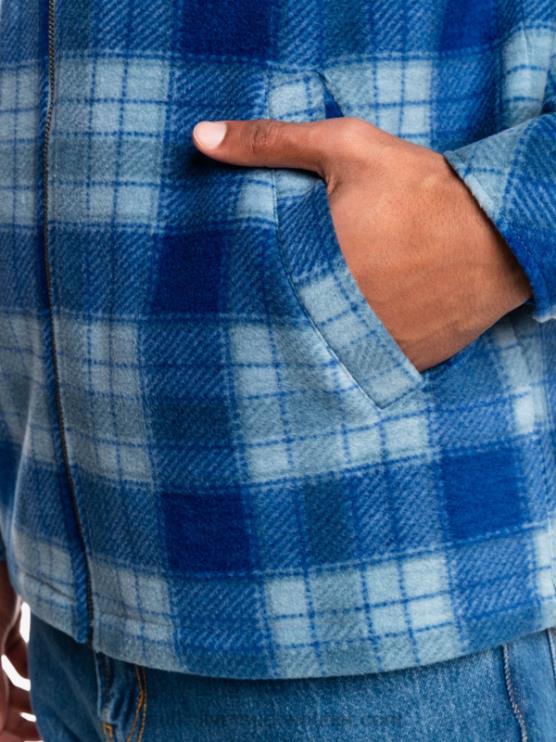 Quiksilver D6JJ1475 miehet sodaliitinsininen superruudullinen super swell hupullinen fleece vetoketjullinen takki