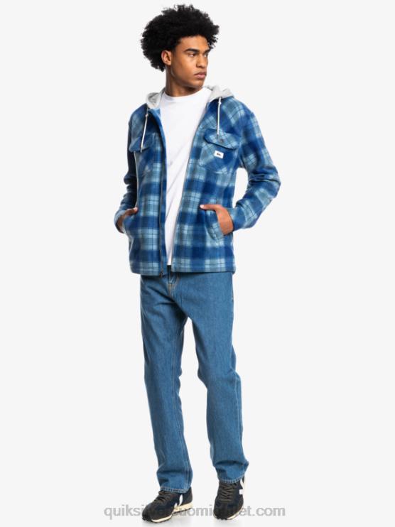 Quiksilver D6JJ1475 miehet sodaliitinsininen superruudullinen super swell hupullinen fleece vetoketjullinen takki