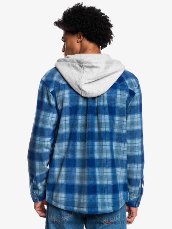Quiksilver D6JJ1475 miehet sodaliitinsininen superruudullinen super swell hupullinen fleece vetoketjullinen takki