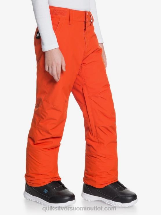 Quiksilver D6JJ2291 pojat soseutettu kurpitsa 8-16 farmarieristetyt oranssit lumihousut 8-16