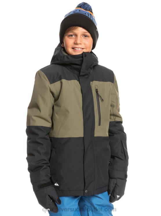 Quiksilver D6JJ2337 pojat oikea musta 8-16 mission block tekninen lumitakki