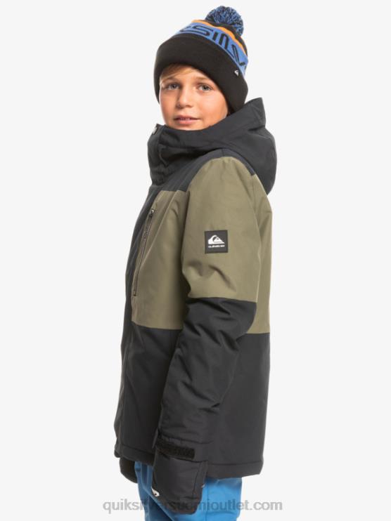 Quiksilver D6JJ2337 pojat oikea musta 8-16 mission block tekninen lumitakki