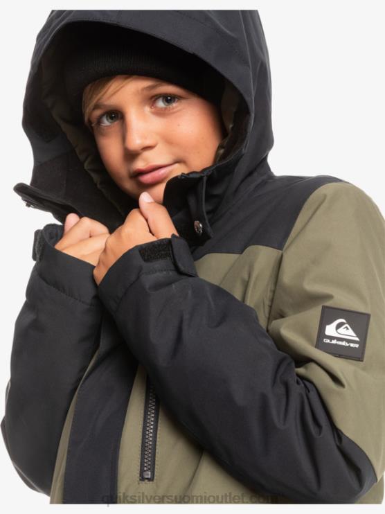Quiksilver D6JJ2337 pojat oikea musta 8-16 mission block tekninen lumitakki