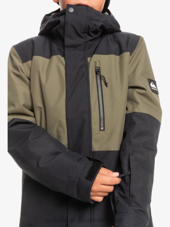 Quiksilver D6JJ2337 pojat oikea musta 8-16 mission block tekninen lumitakki