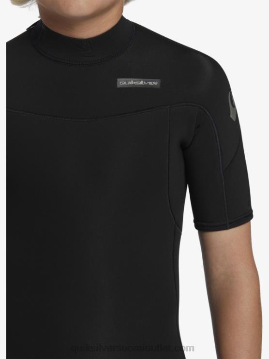 Quiksilver D6JJ2040 pojat musta 8-16 2/2mm arkikäyttöinen lyhythihainen vetoketjullinen jousipuku