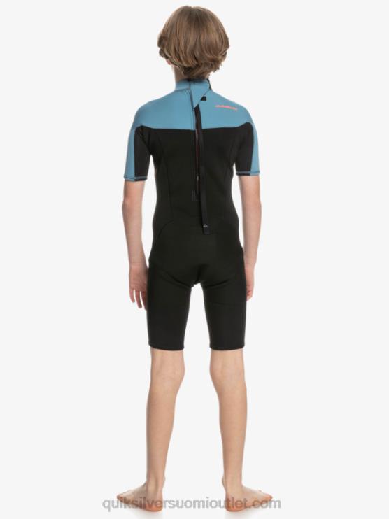 Quiksilver D6JJ2041 pojat musta/maakunnansininen 8-16 2/2mm arkikäyttöinen lyhythihainen vetoketjullinen jousipuku