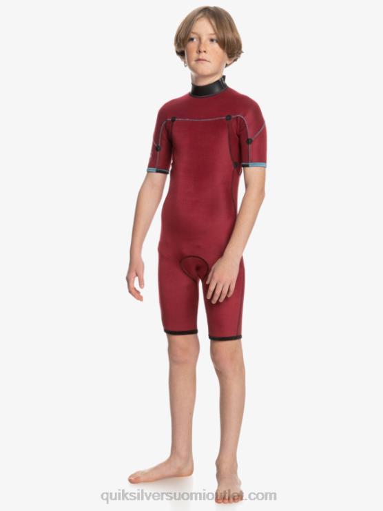 Quiksilver D6JJ2041 pojat musta/maakunnansininen 8-16 2/2mm arkikäyttöinen lyhythihainen vetoketjullinen jousipuku