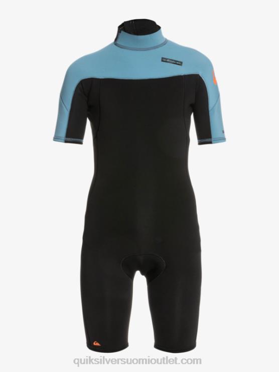 Quiksilver D6JJ2041 pojat musta/maakunnansininen 8-16 2/2mm arkikäyttöinen lyhythihainen vetoketjullinen jousipuku