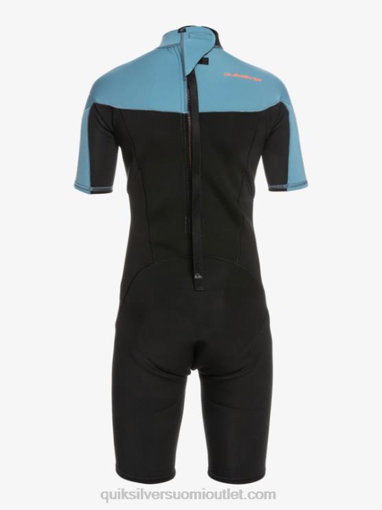 Quiksilver D6JJ2041 pojat musta/maakunnansininen 8-16 2/2mm arkikäyttöinen lyhythihainen vetoketjullinen jousipuku